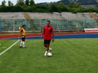 Pasquale Esposito durante il riscaldamento