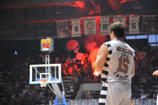 Michelori durante la sfida con Reggio Emilia (foto Filauro)