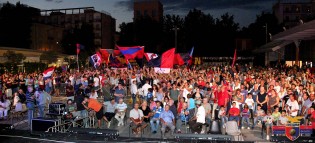 I tifosi della Casertana in Piazza Matteotti