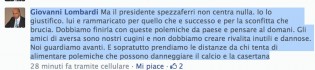 Il profilo facebook del presidente Lombardi