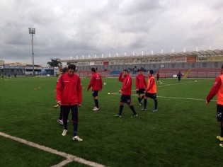 La Casertana in campo a Frattamaggiore