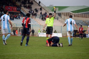 Mancino ammonito domenica contro l'Arzanese (Foto Giuseppe Melone)