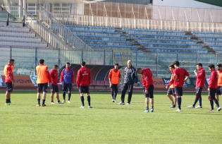 La Casertana durante l'allenamento