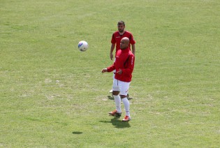 Alain Baclet durante il riscaldamento a Santa Croce sull'Arno