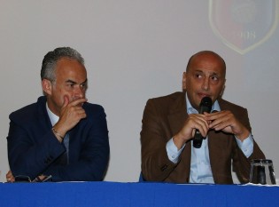 Il presidente della Casertana Lombardi e il Sindaco Del Gaudio 