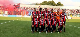 La prima formazione della Casertana 2014-2015 al Pinto (foto Scialla)