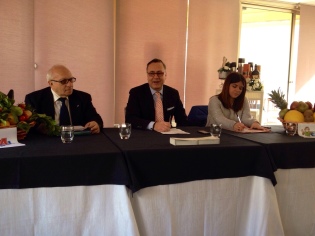 Conferenza stampa start up Final Four - (da destra) il presidente Di Meo ed il consigliere Fipav Moschetti