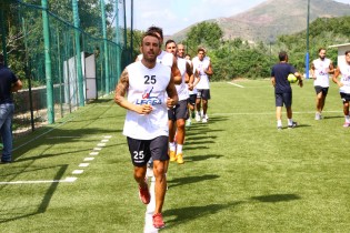 Salvatore Moriello durante la seduta di allenamento odierna