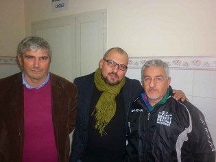 Salvatore Saldamarco con mister Santonastaso e il neo ds Lombardi