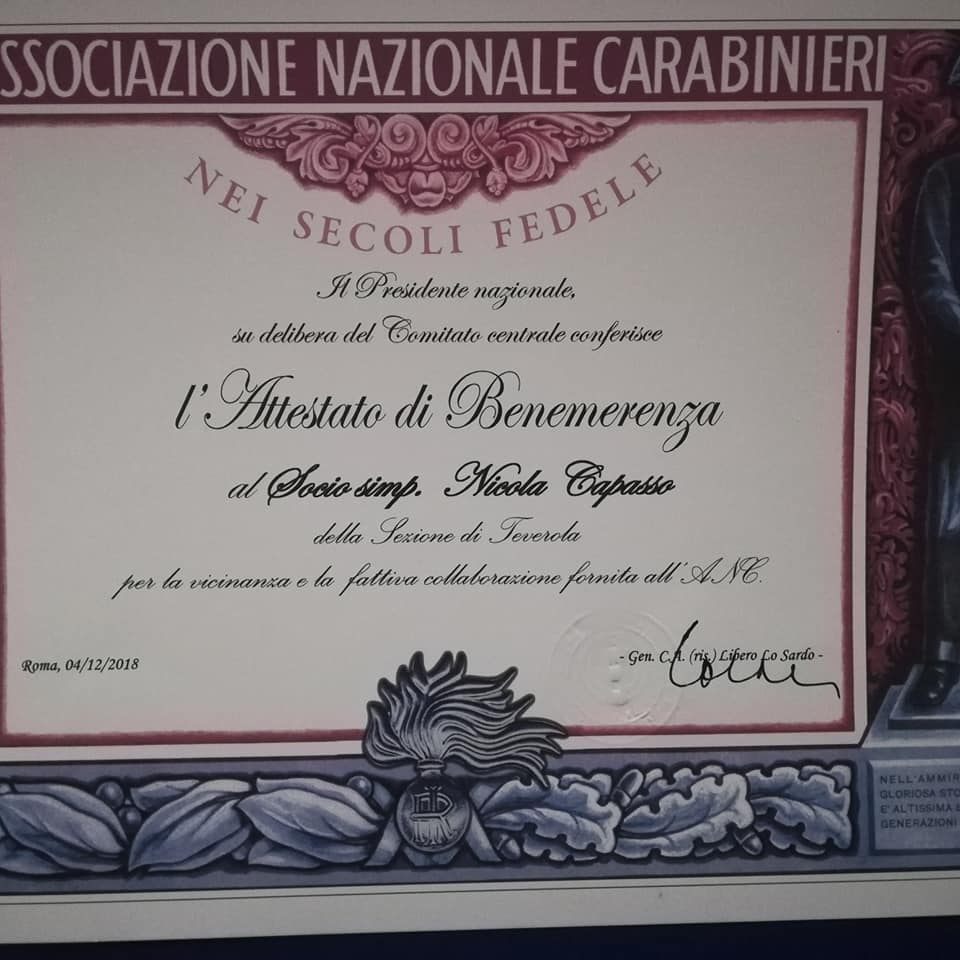 Il Maestro Di Arti Marziali Nicola Capasso Insignito Della Benemerenza ...